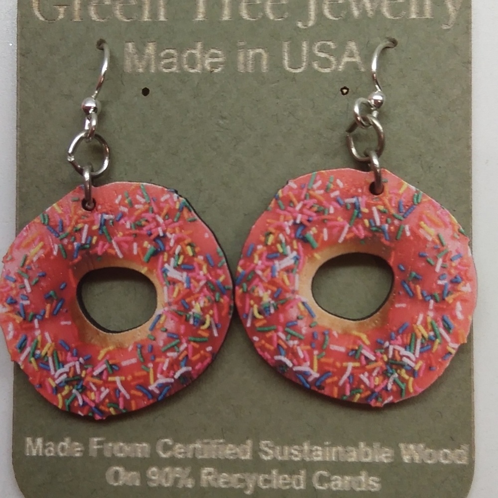 Green Tree Jewelry New Donut Drop Earrings